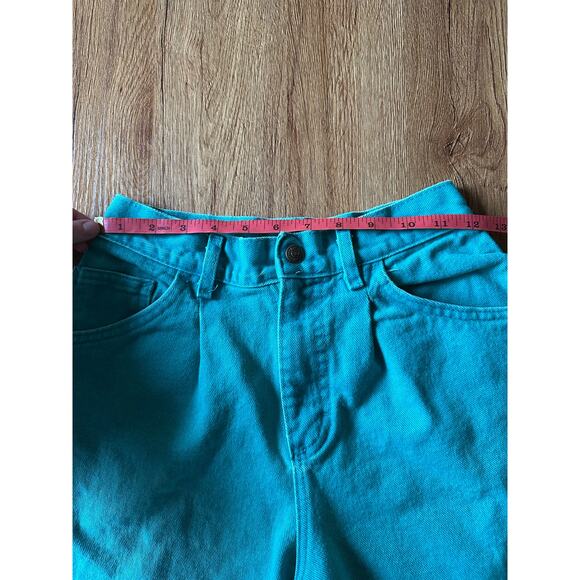 Lee Vtg Teal High Waisted Jean Shorts Size 00 - Picture 5 of 7